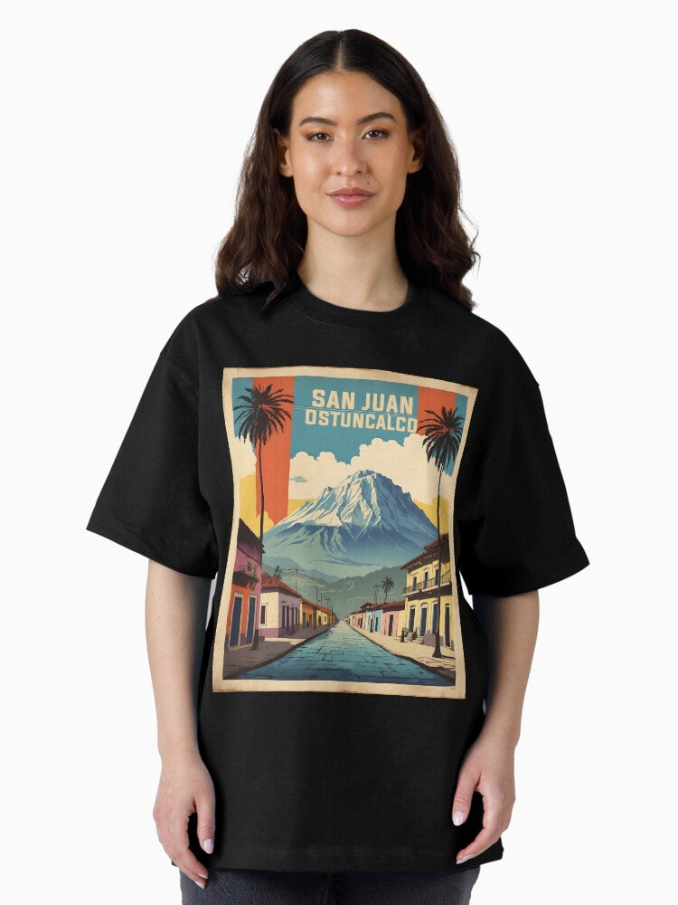 San Juan Ostuncalco Guatemala Vintage Poster Tourism Oversized T-Shirt