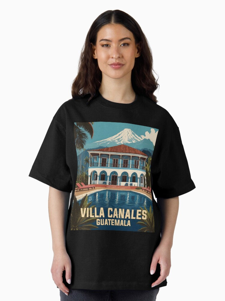 Villa Canales Guatemala Vintage Poster Tourism Oversized T-Shirt