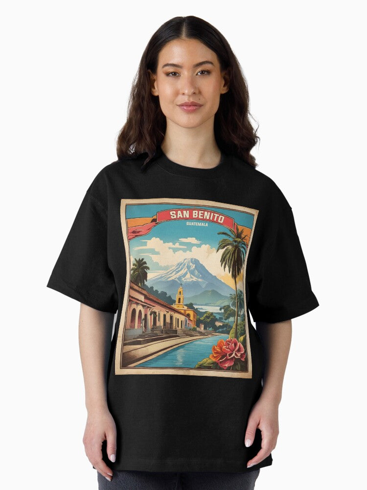 San Benito Guatemala Vintage Poster Tourism Oversized T-Shirt