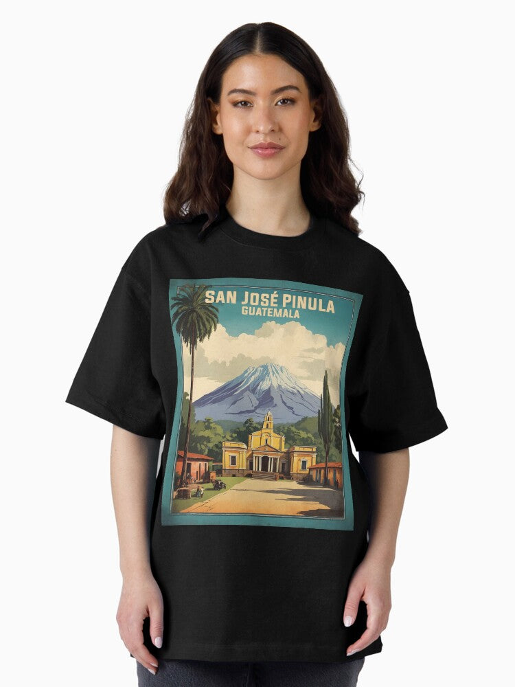 San Jose Pinula Guatemala Vintage Poster Tourism Oversized T-Shirt