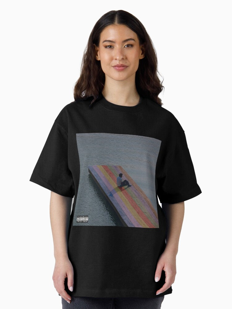 Minimalist Cover Album The Melodic Blue Poster Oversized T-Shirt