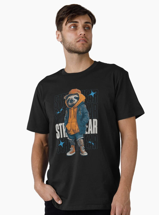 "Sloth Street Swagger" - Urban Sloth Fashion Graphic Premium T-Shirt